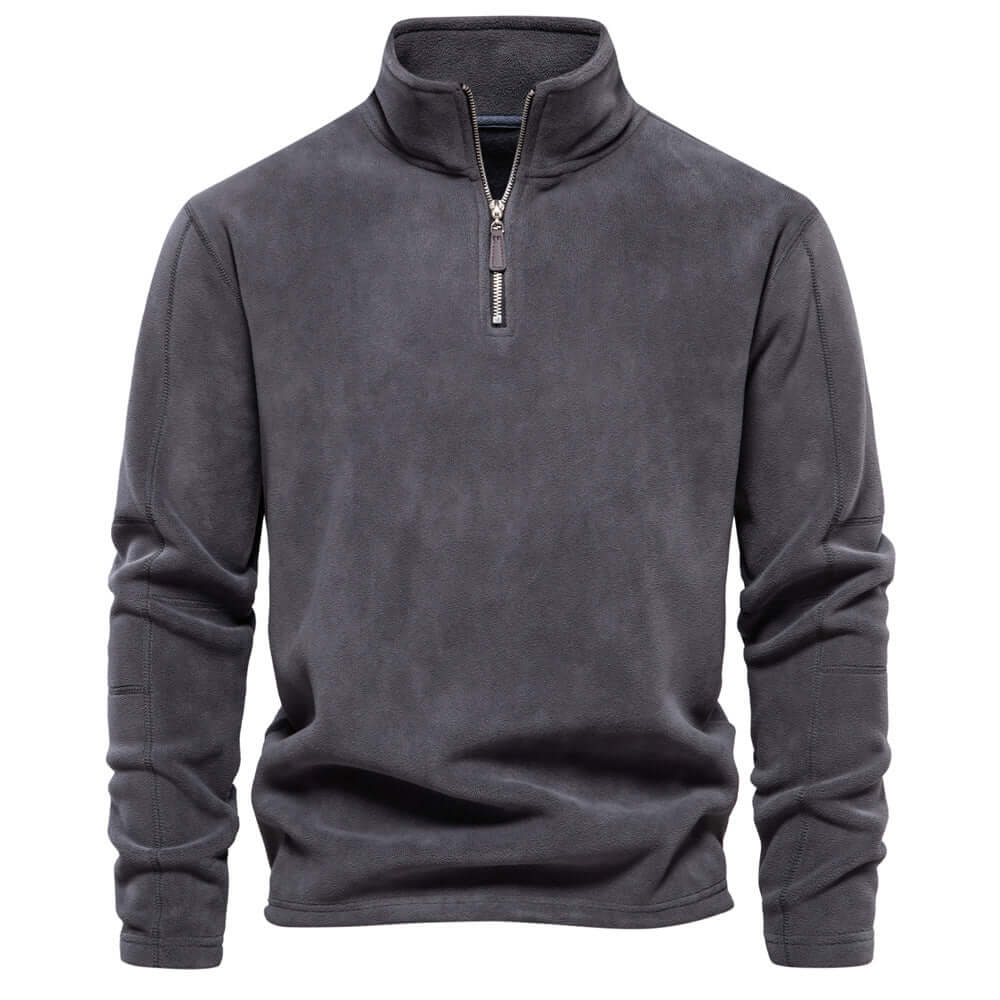 Men's Warm Fleece Jacket with Short Zip
