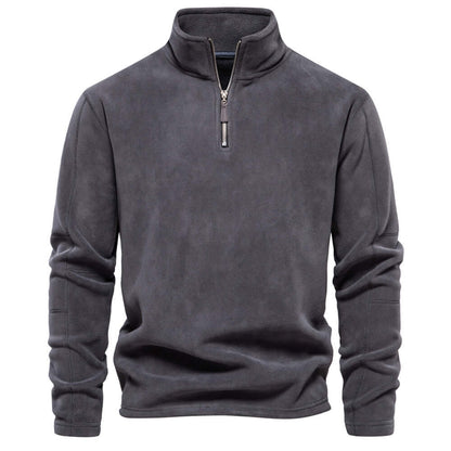 Men's Warm Fleece Jacket with Short Zip