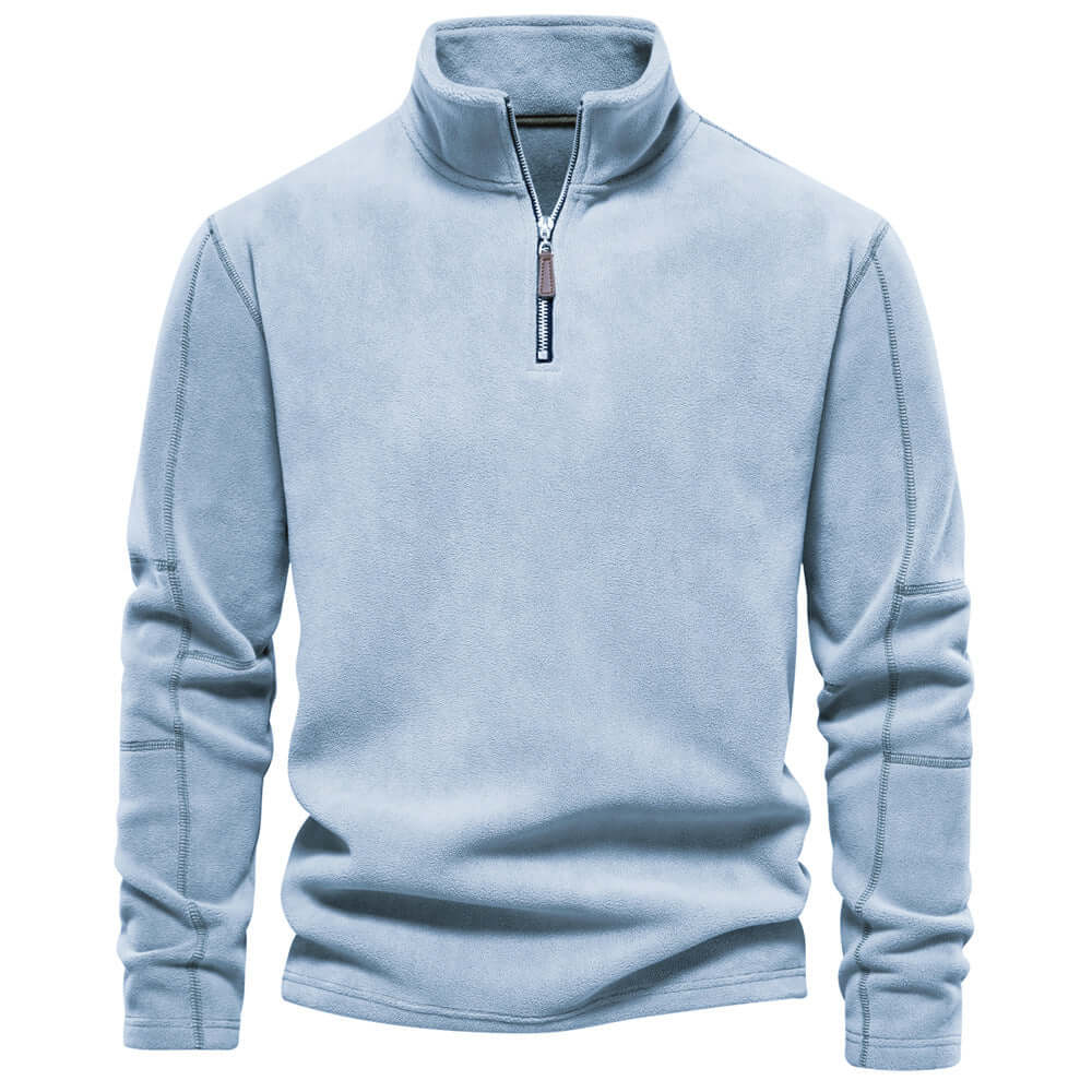 Men's Warm Fleece Jacket with Short Zip