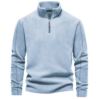 Men's Warm Fleece Jacket with Short Zip