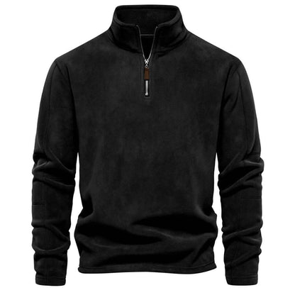 Men's Warm Fleece Jacket with Short Zip
