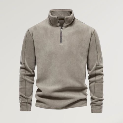 Men's Quarter-Zip Long-Sleeve Fleece Pullover