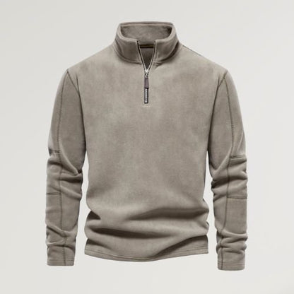 Men's Quarter-Zip Long-Sleeve Fleece Pullover