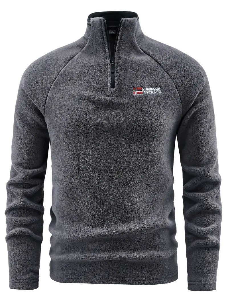 Herren Fleece Pullover Warm Viertelzipper - IdealeKleiden