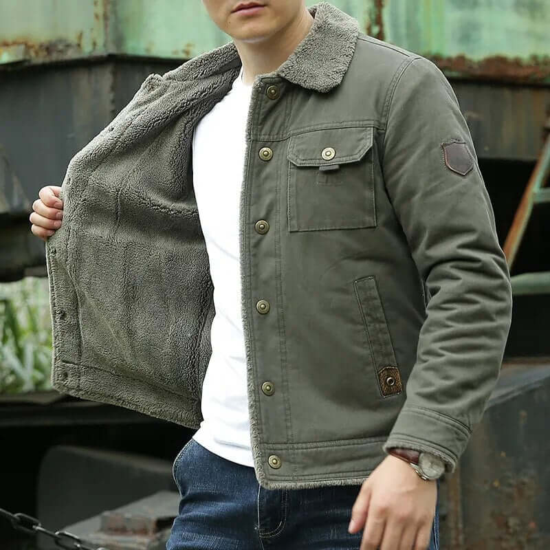 Men's Winter Jacket Fleece Warm Insulated