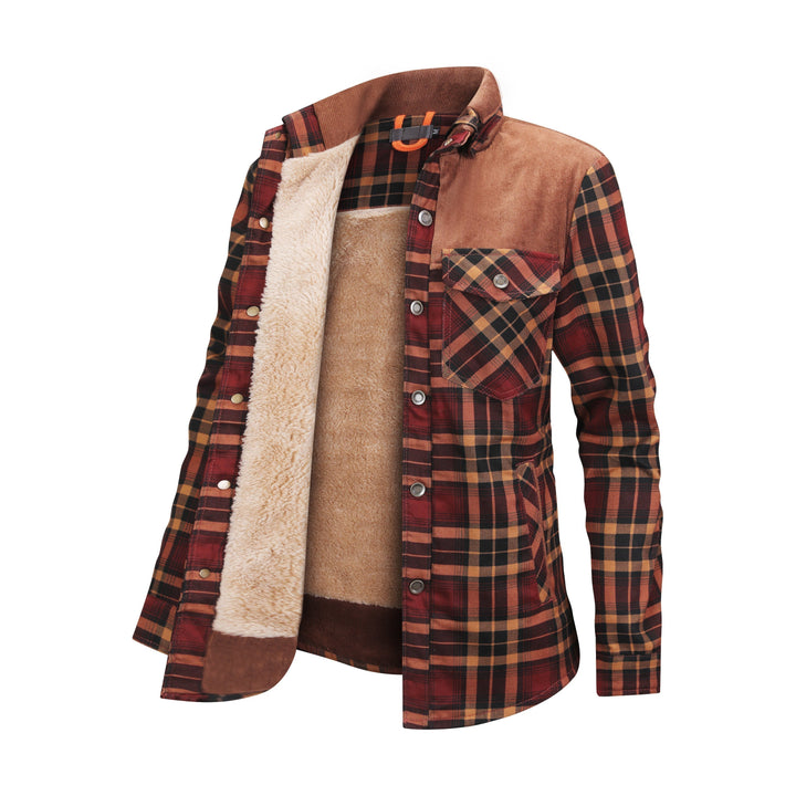 Herren Fleecejacke Kariert Warm - IdealeKleiden