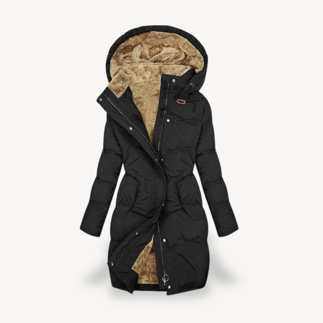 Women's Long Winter Jacket Hooded Soft Insulated