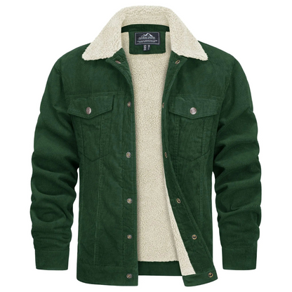 Men's Winter Jacket Cord Fleece Lined Warm