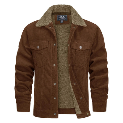 Men's Winter Jacket Cord Fleece Lined Warm