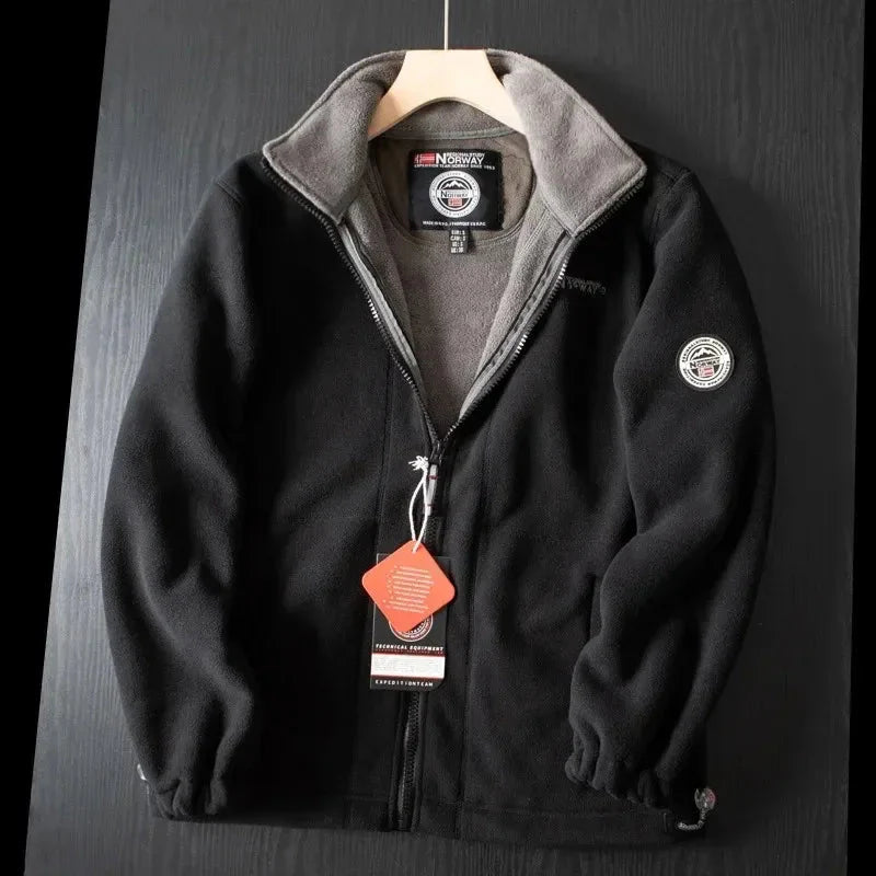 Men's Warm Fleece Jacket with Pockets