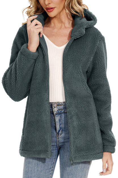 Damenschleicher Fleece Jacke mit Kapuze