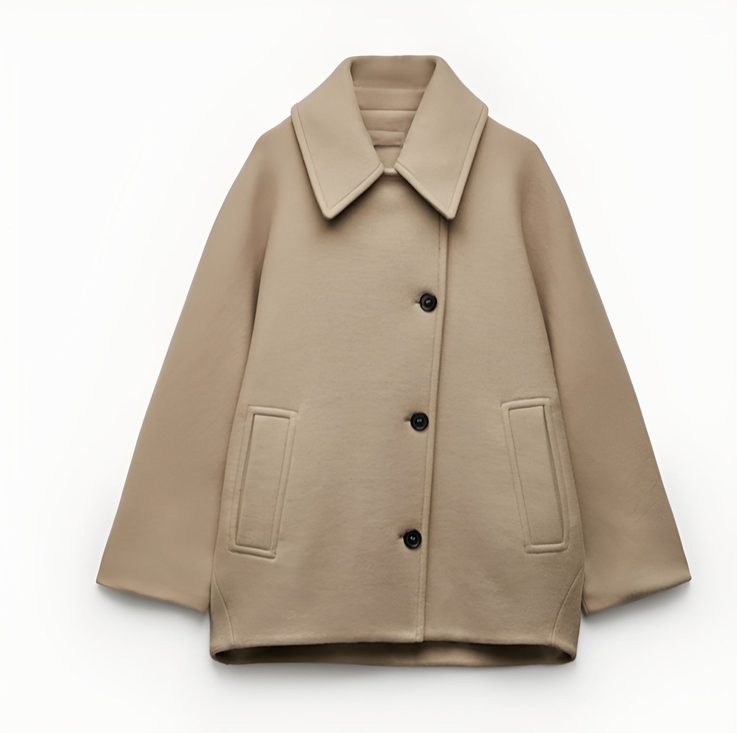 Large Wool Coat Oversized Double-Breasted