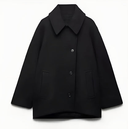 Large Wool Coat Oversized Double-Breasted