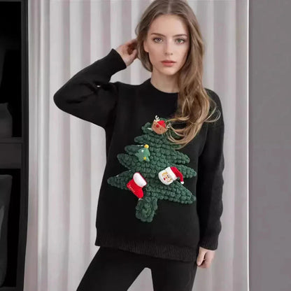 Women's Christmas Sweater 3D Tree Design