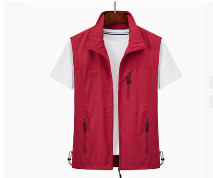 Men's Cargo Vest Sleeveless Zipper
