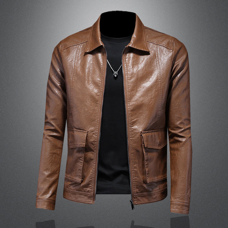 Elegante Lederjacke Biker Stil