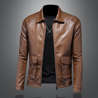 Elegante Lederjacke Biker Stil