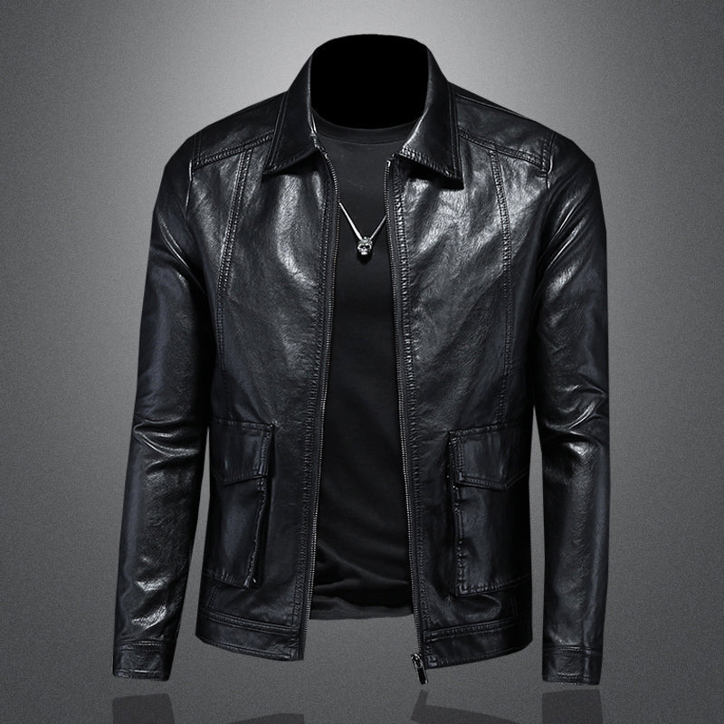 Elegante Lederjacke Biker Stil