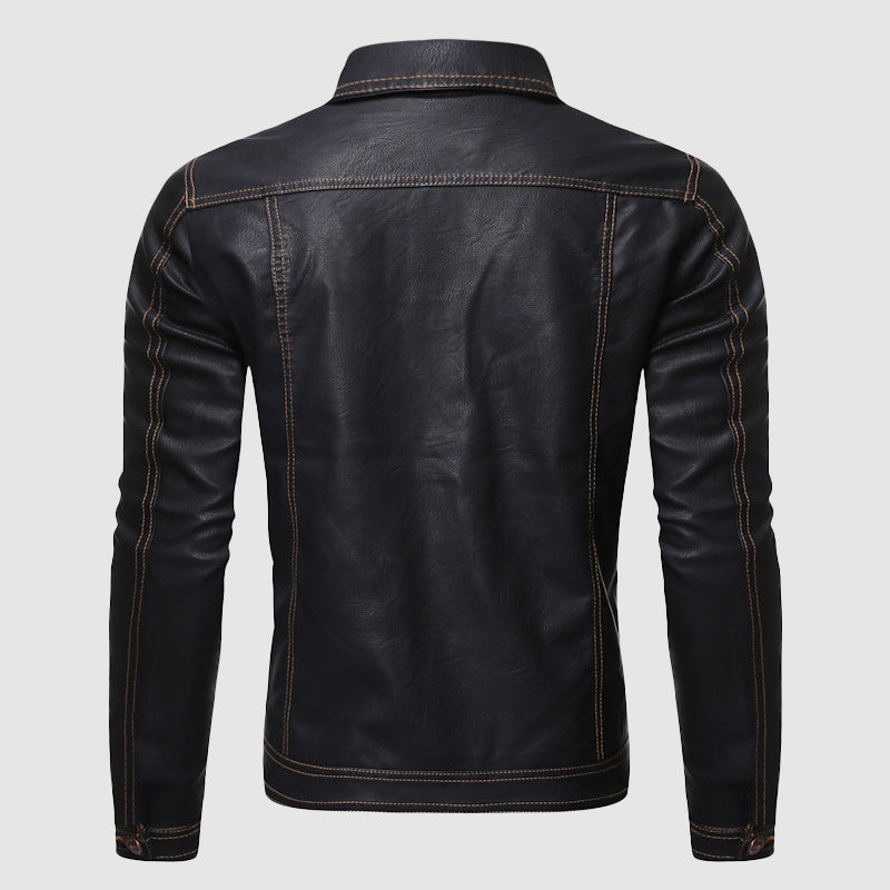 Elegante Lederjacke Biker Stil Vintage Look - IdealeKleiden