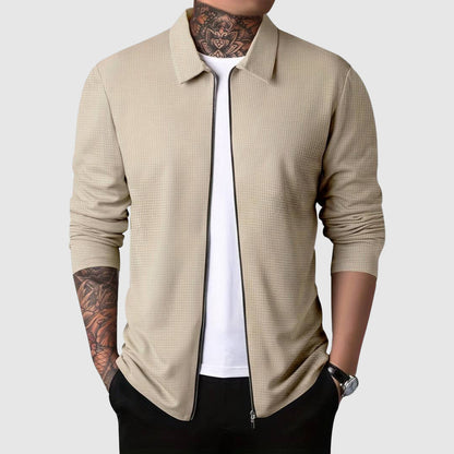 Praktische Waffle-Fleece-Jacke Zip-Up - IdealeKleiden