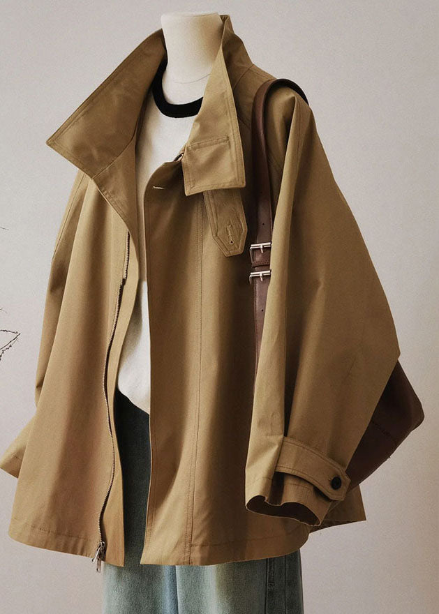 Elegant Women's Long-Sleeved Zipper Trench Coat