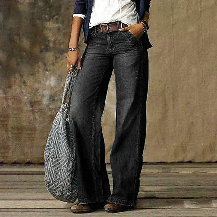 Wide-leg denim trousers with a comfort fit