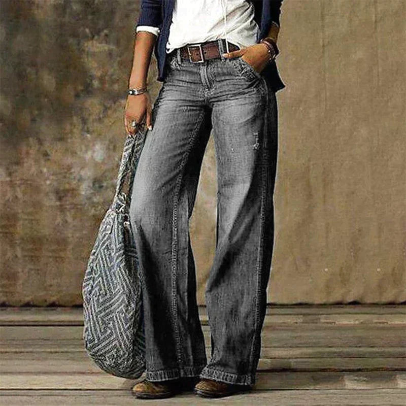 Wide-leg denim trousers with a comfort fit