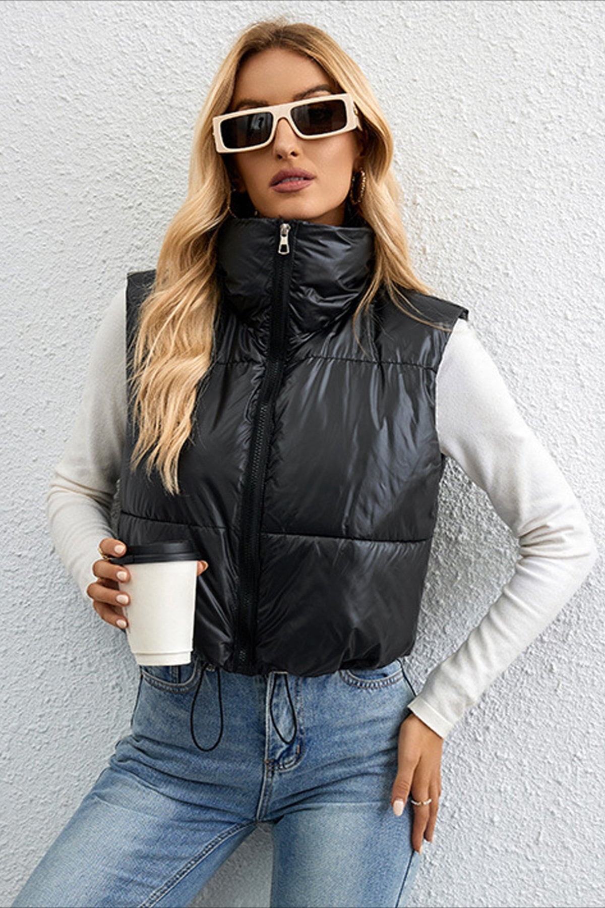 Women's Vest Warm Fleece Zipper