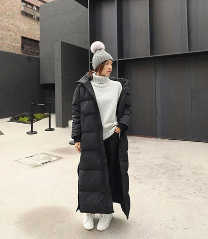 Winter Down Coat Long High Collar Practical