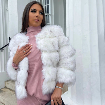 Luxury Faux Fur Jacket Elegant Women's