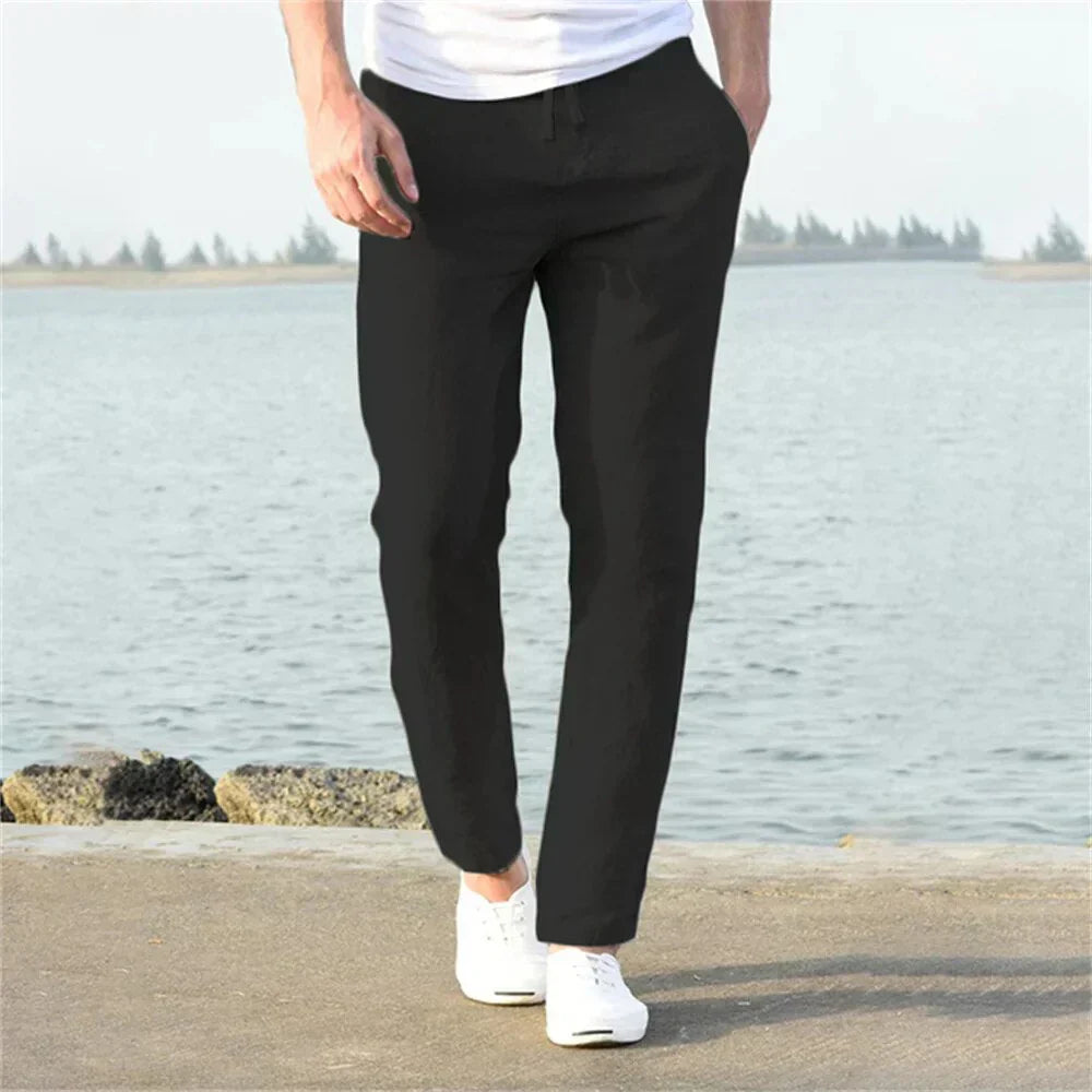 Men's Linen Trousers Lightweight Comfortable Summer