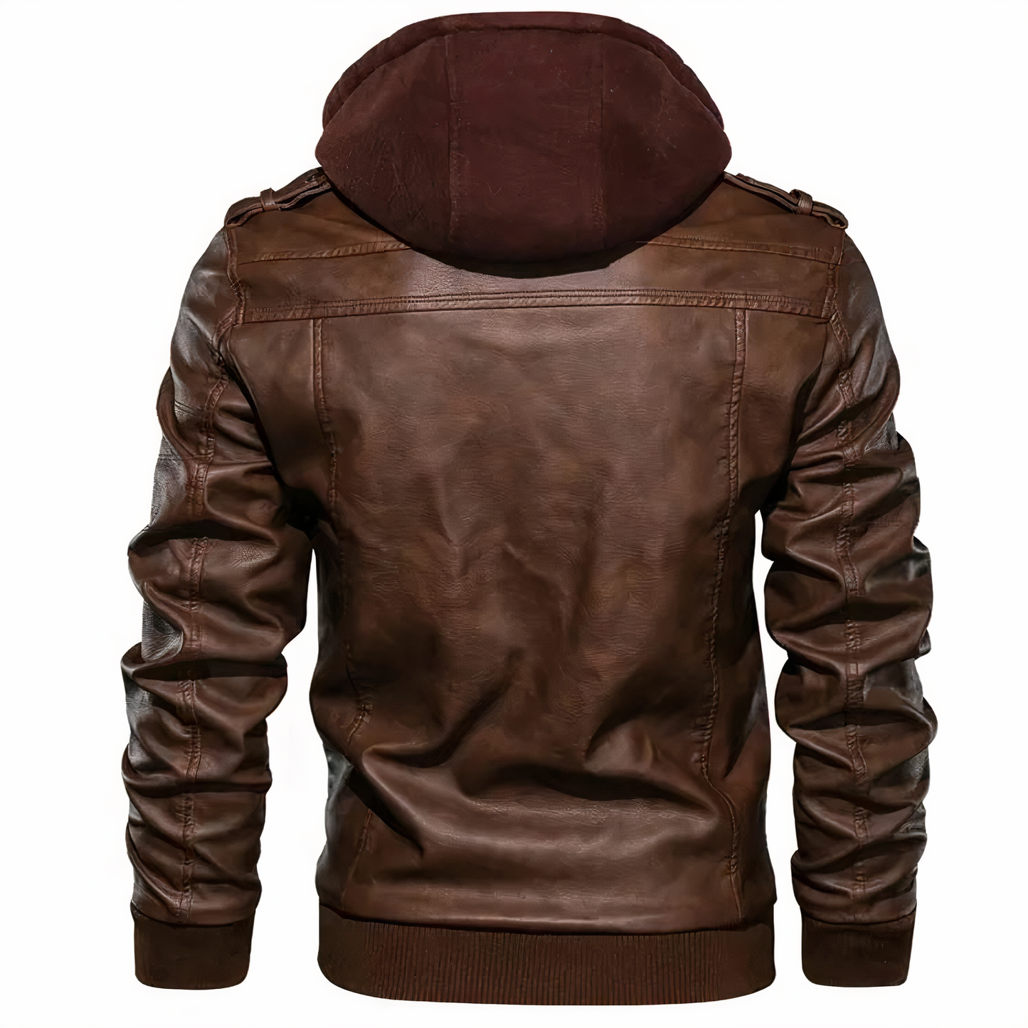 Stilvolle Lederjacke Damen Kapuze - IdealeKleiden