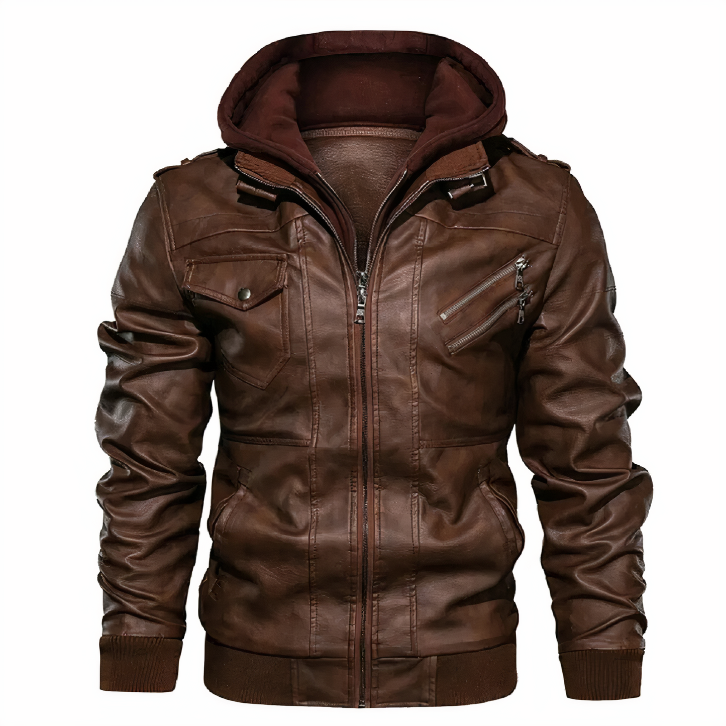 Men's Leather Motorcycle Jacket Black