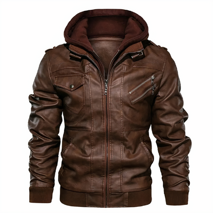 Men's Leather Motorcycle Jacket Black