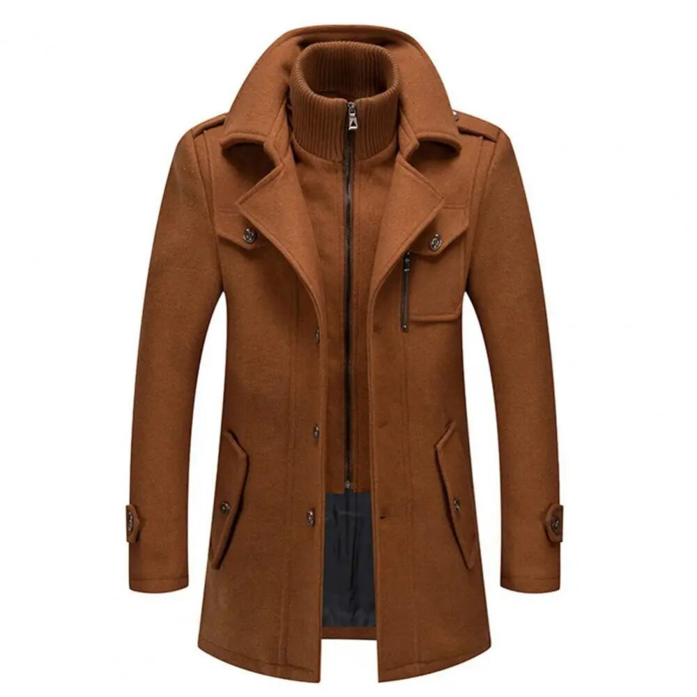Stylish Men's Jacket Double Collar Modern Trend