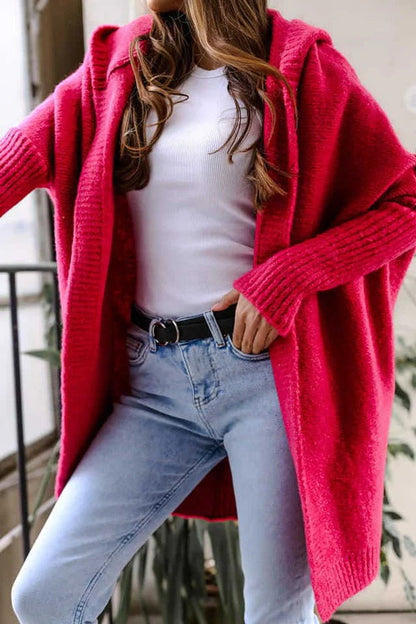 Women's Knitted Cardigan Oversized Hooded Comfortable