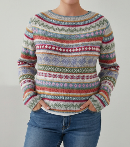 Women's Multicolor Plaid Knit Sweater Plus Sizes