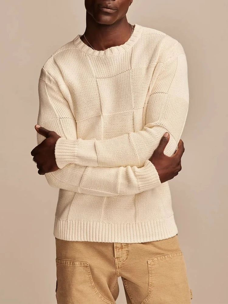 Herren Pullover Karo Muster Modern