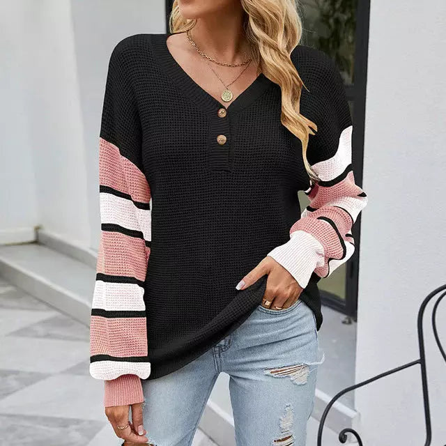 Fashionable Patchwork Sweater Knit Design