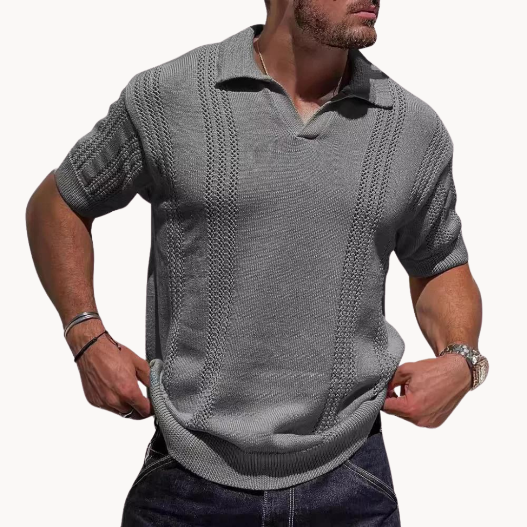 Short Sleeve Polo Shirt Modern Button-Free