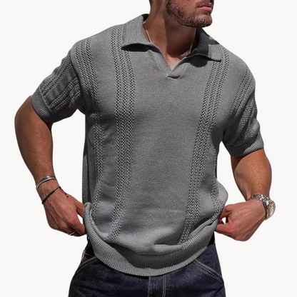 Short Sleeve Polo Shirt Modern Button-Free