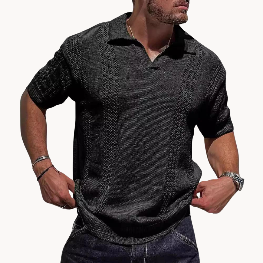 Short Sleeve Polo Shirt Modern Button-Free