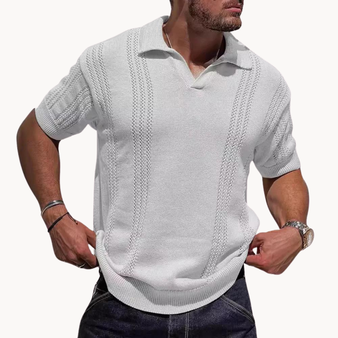 Short Sleeve Polo Shirt Modern Button-Free