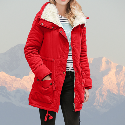 Water-Resistant Winter Jacket with Hood and Lining