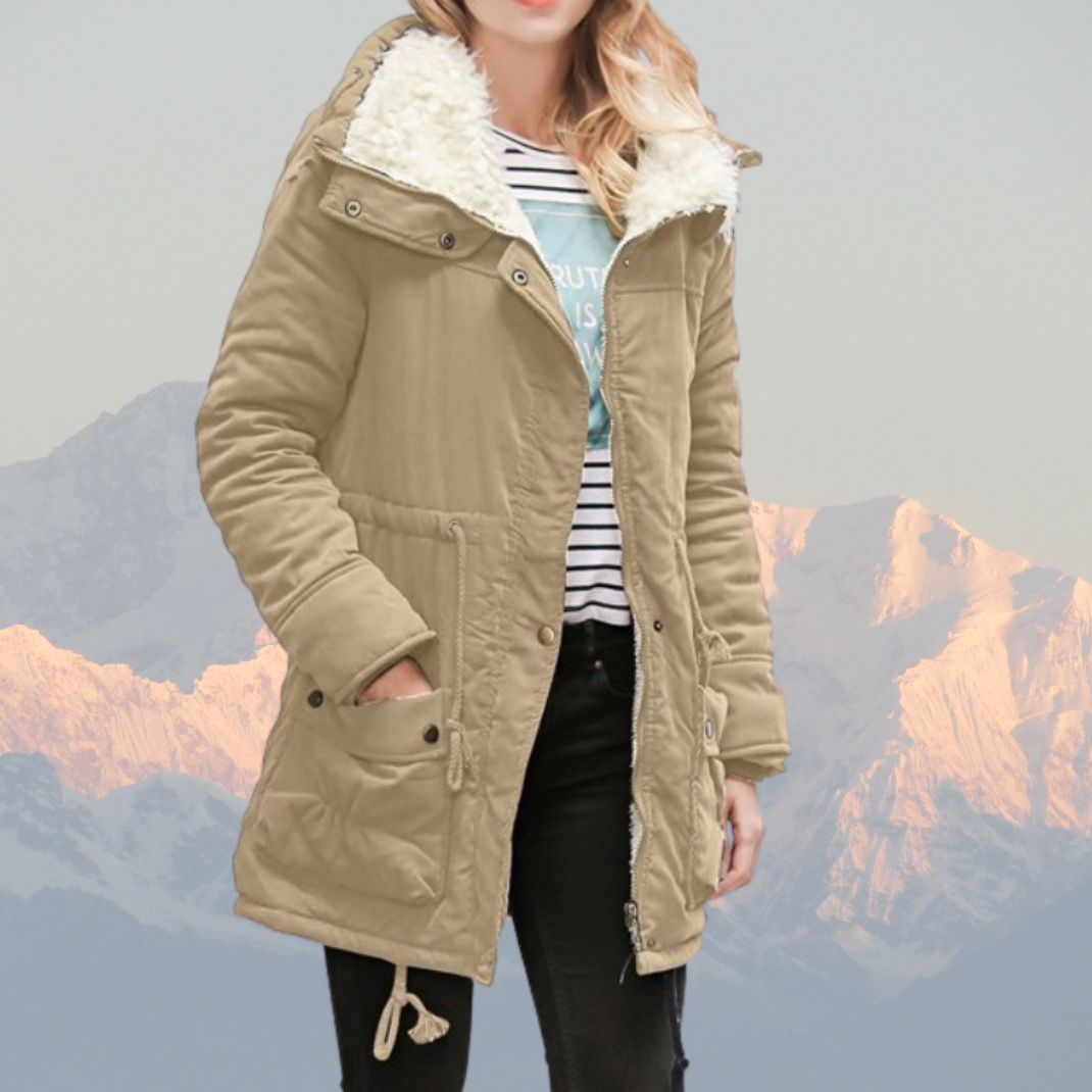 Water-Resistant Winter Jacket with Hood and Lining