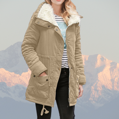 Water-Resistant Winter Jacket with Hood and Lining