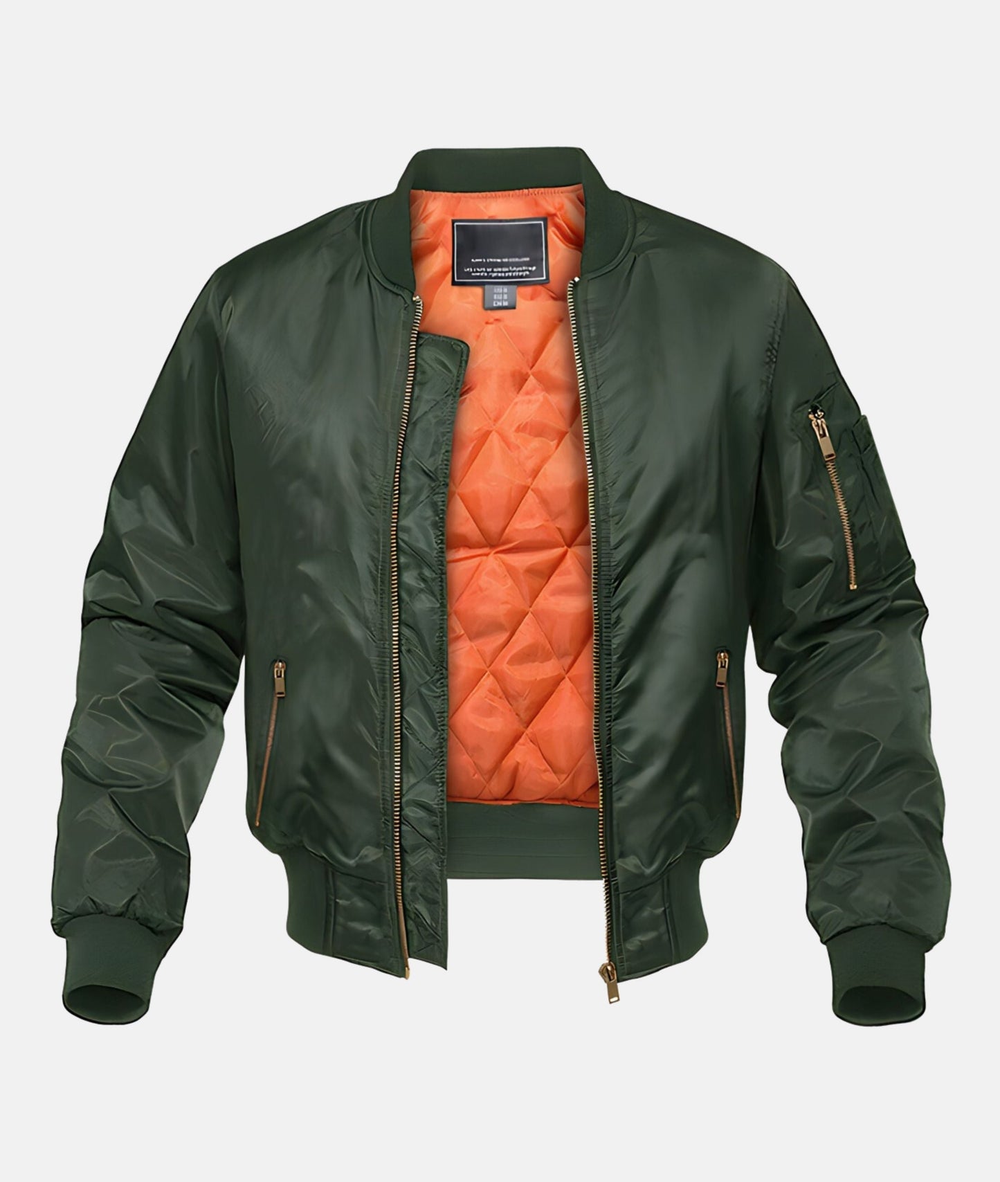 Men's Sporty Ribbed Collar Bomber Jacket