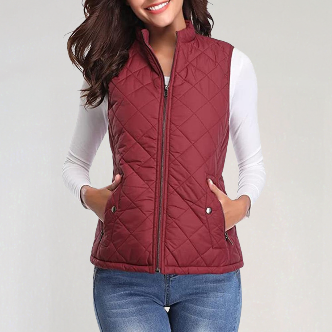 Women's Quilted Vest Lightweight Zipper