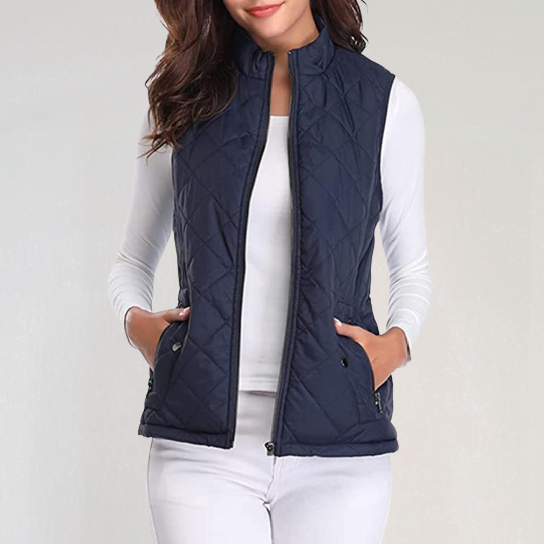 Women's Quilted Vest Lightweight Zipper