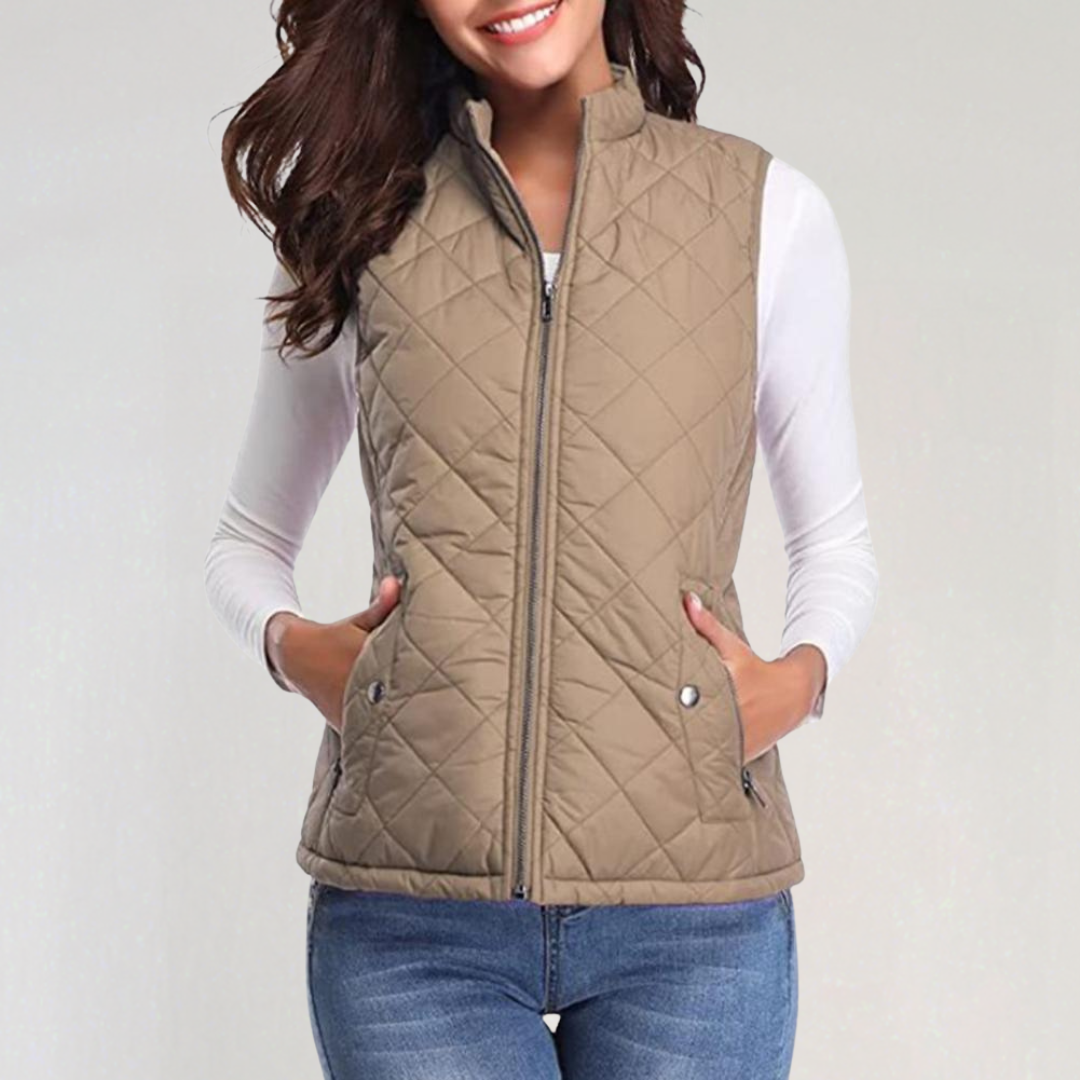 Women's Quilted Vest Lightweight Zipper
